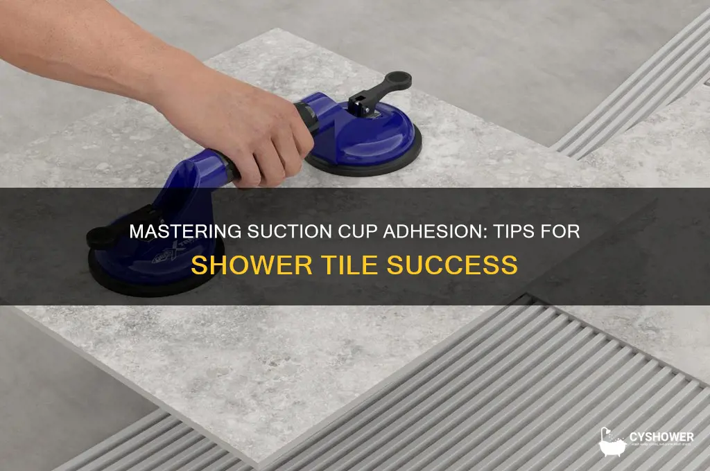 how to stick suction cups to shower tile