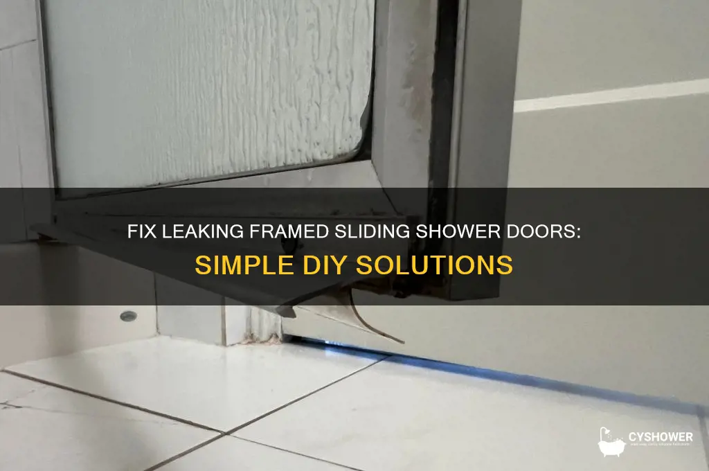 how to stop leaking on framed sliding shower door