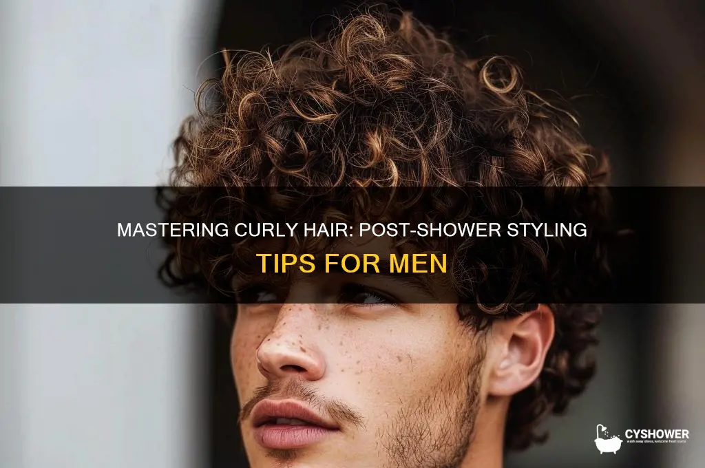 how to style curly hair after shower for guys