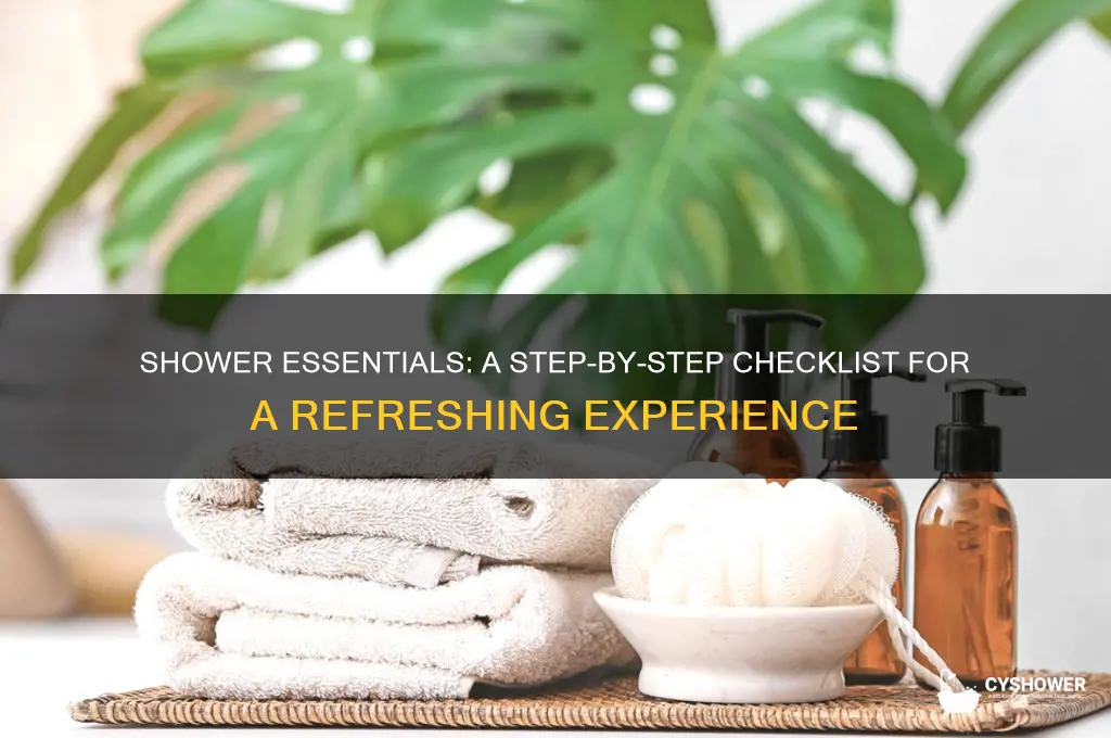 how to take a shower check list
