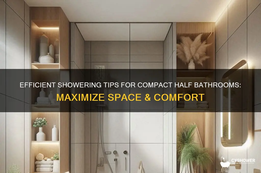 how to take a shower in a half bathroom