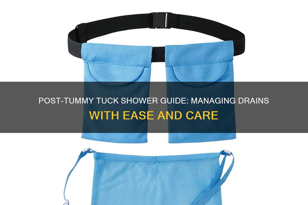 how to take a shower with tummy tuck drains