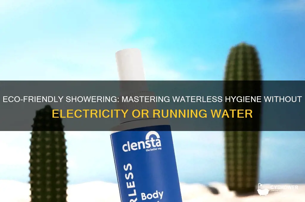 how to take a shower without running water or electricity