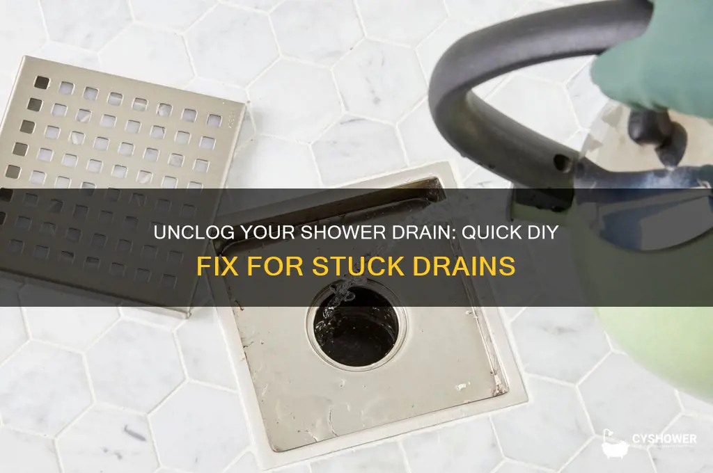 how to take a stuck shower drain out