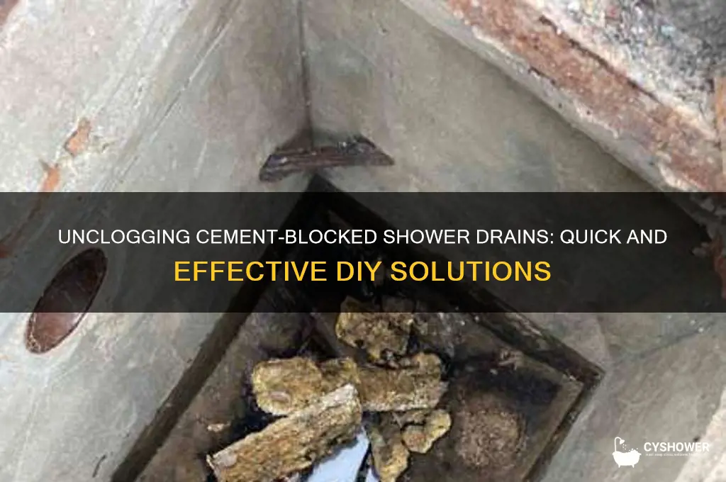 how to take a stuck with cement shower drain out