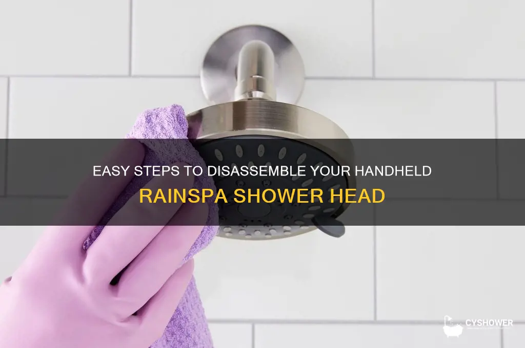 how to take apart a handheld rainspa shower head
