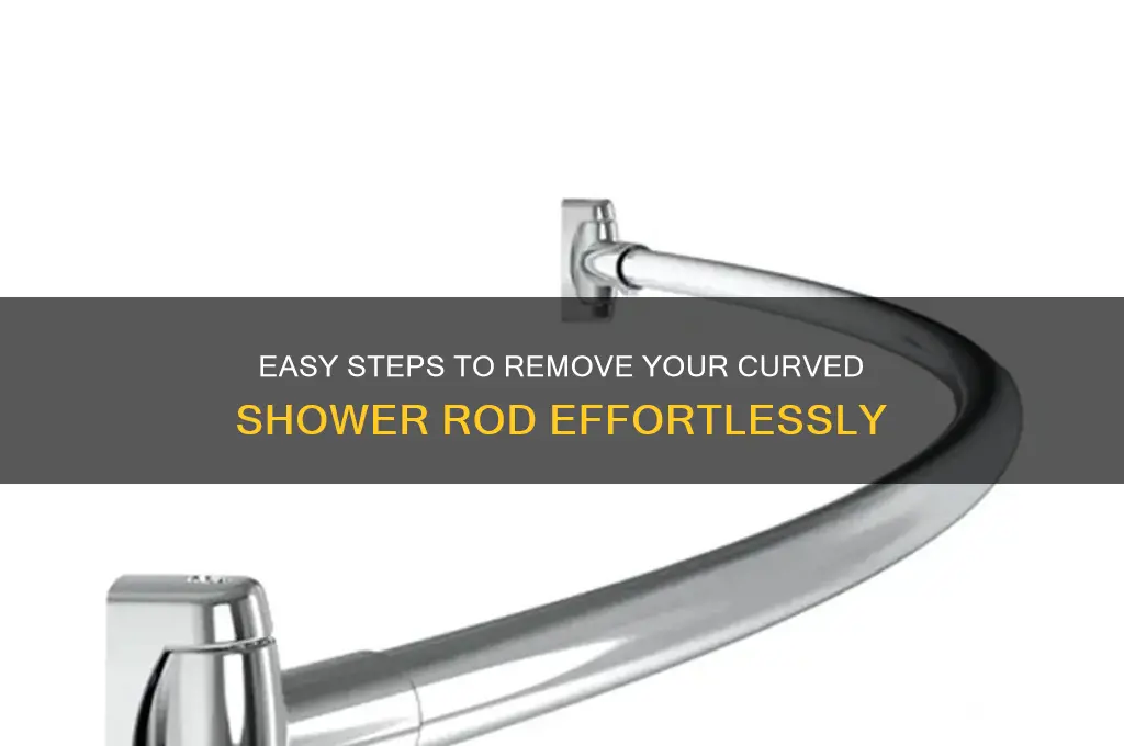 how to take off curved shower rod
