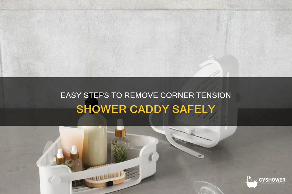 how to take out corner tension shower caddy