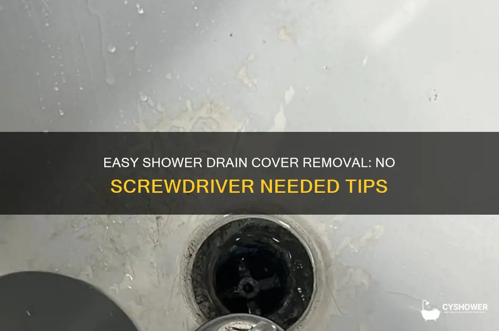 how to take shower drain cover off without screw driver