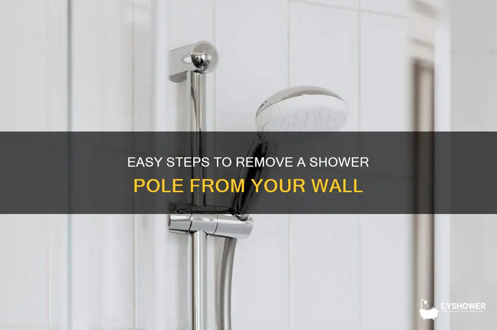 how to take shower pole off wall