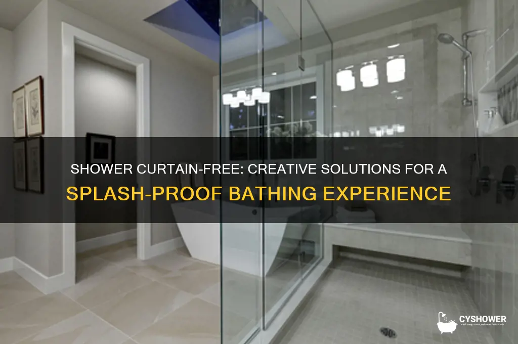 how to take shower without curtain