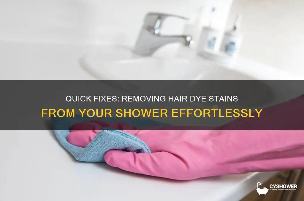how to take way hair color stains in shower