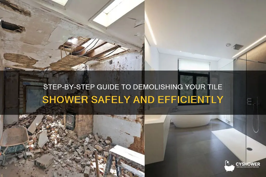 how to tear down tile shower