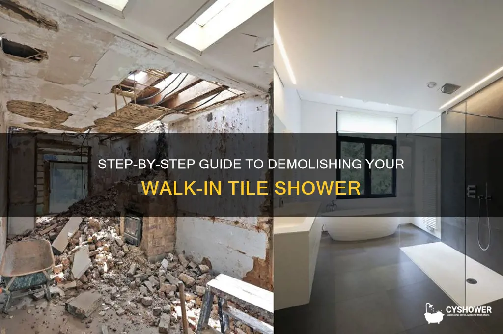 how to tear out a walk in tile shower