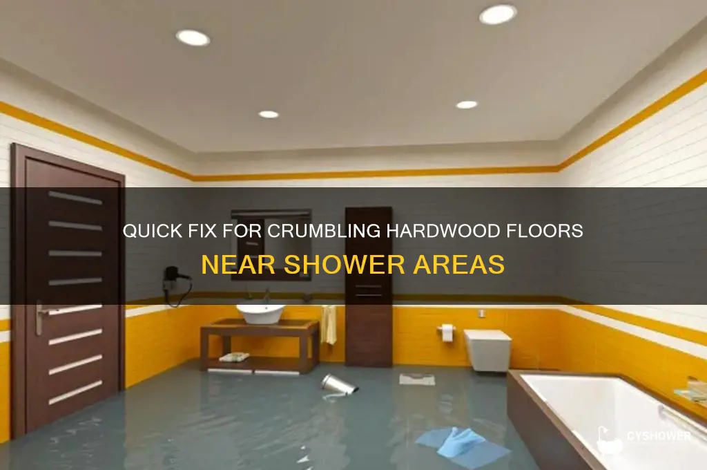 how to temporarily fix hardwood floor crumbling around the shower