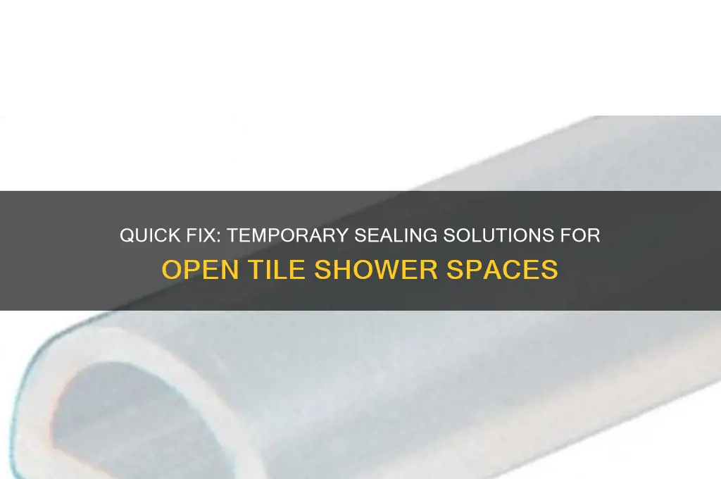 how to temporary seal open space in tile shower