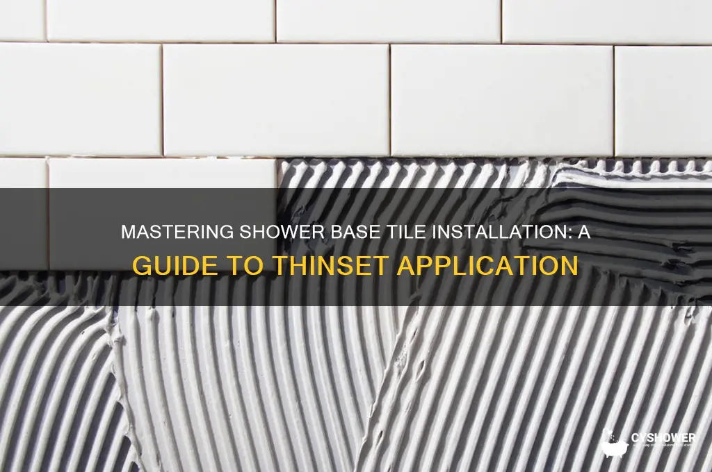 how to thin set shower base tile