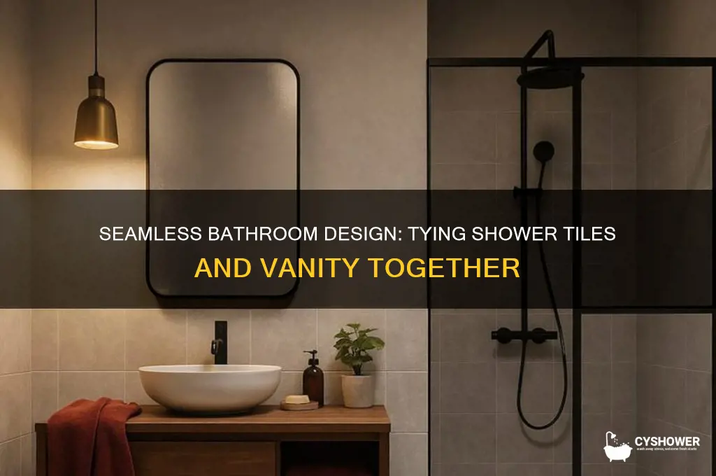 how to tie in shower tiles and vanity