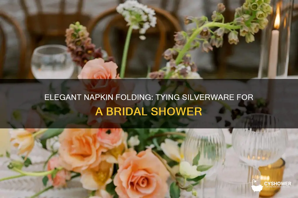how to tie silverware in napkin for bridal shower