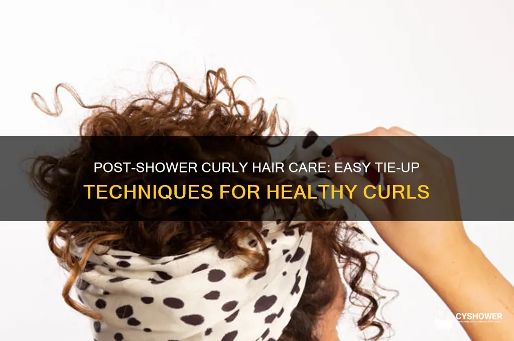how to tie up curly hair after shower
