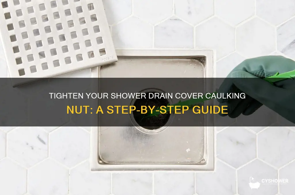 how to tighten caulking nut on shower drain cover