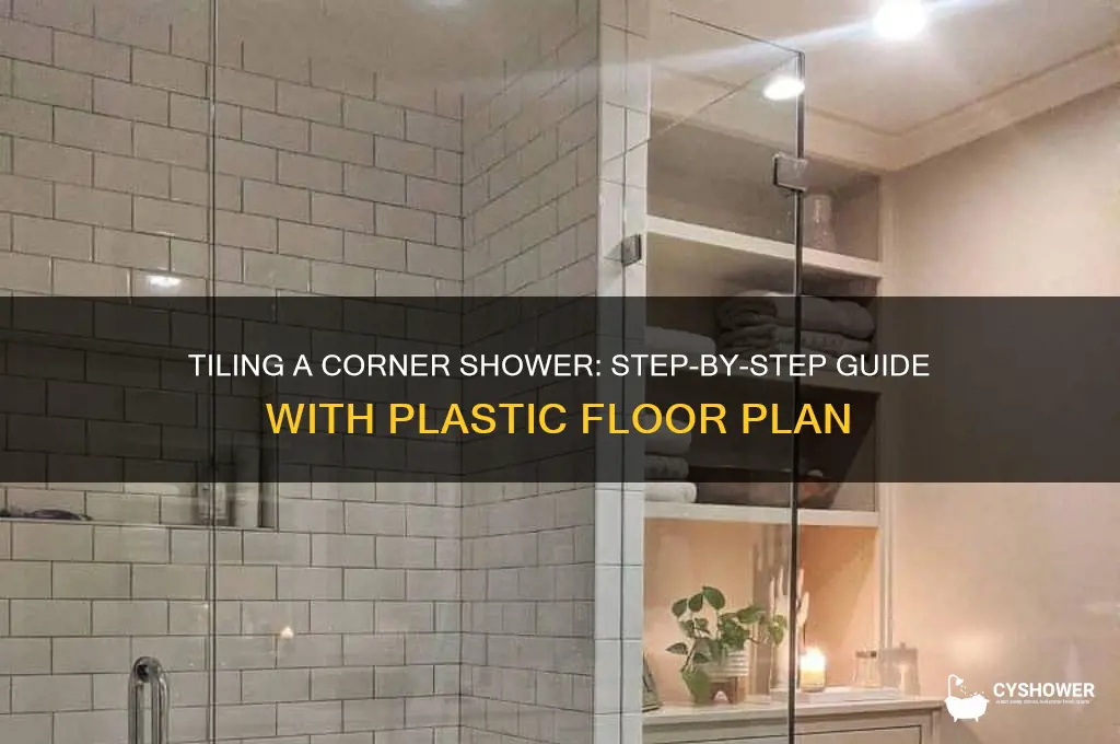 how to tile a corner shower with plastic floor plan