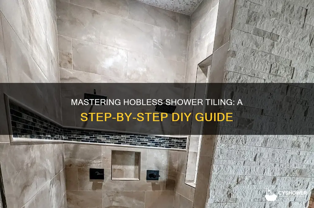 how to tile a hobless shower