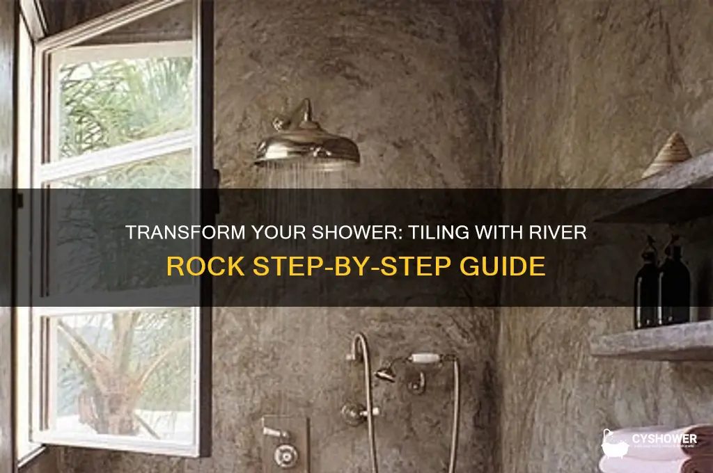 how to tile a shower floor with river rock