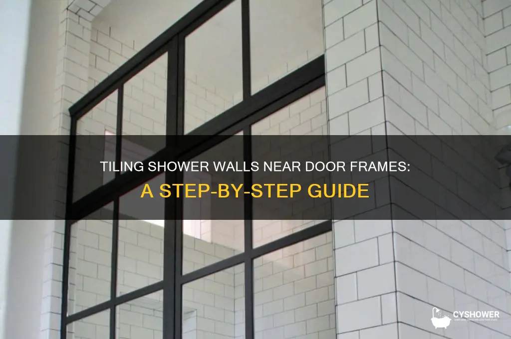 how to tile a shower wall close to door frame
