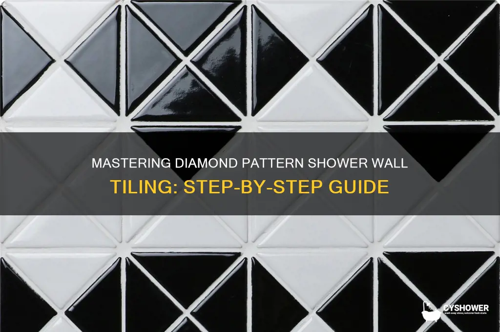 how to tile a shower wall in diamond pattern