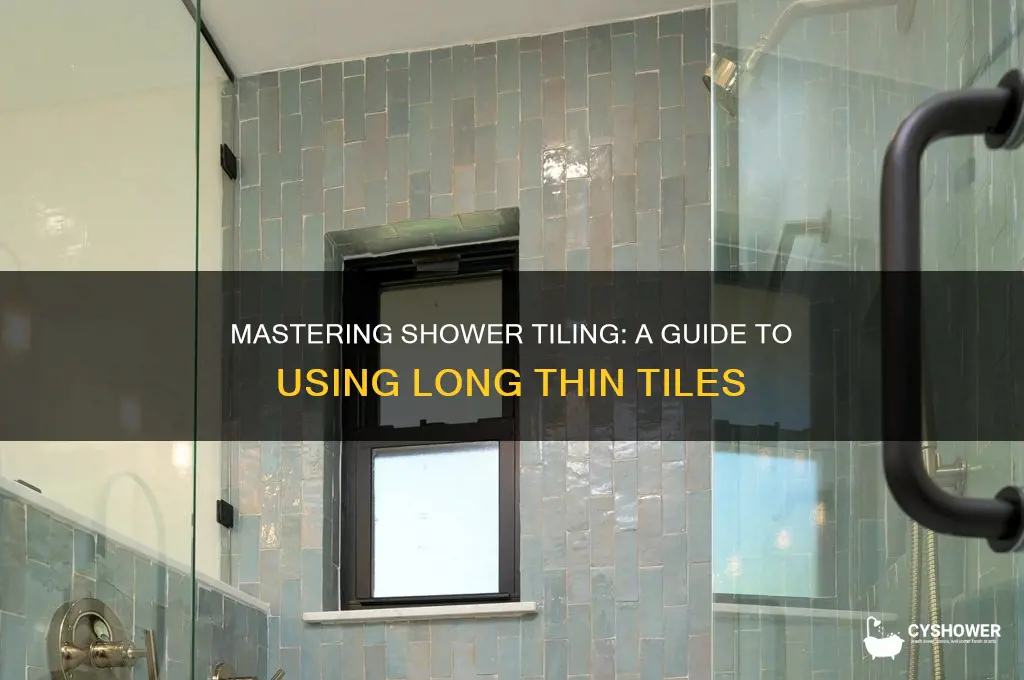 how to tile a shower with long thin tiles