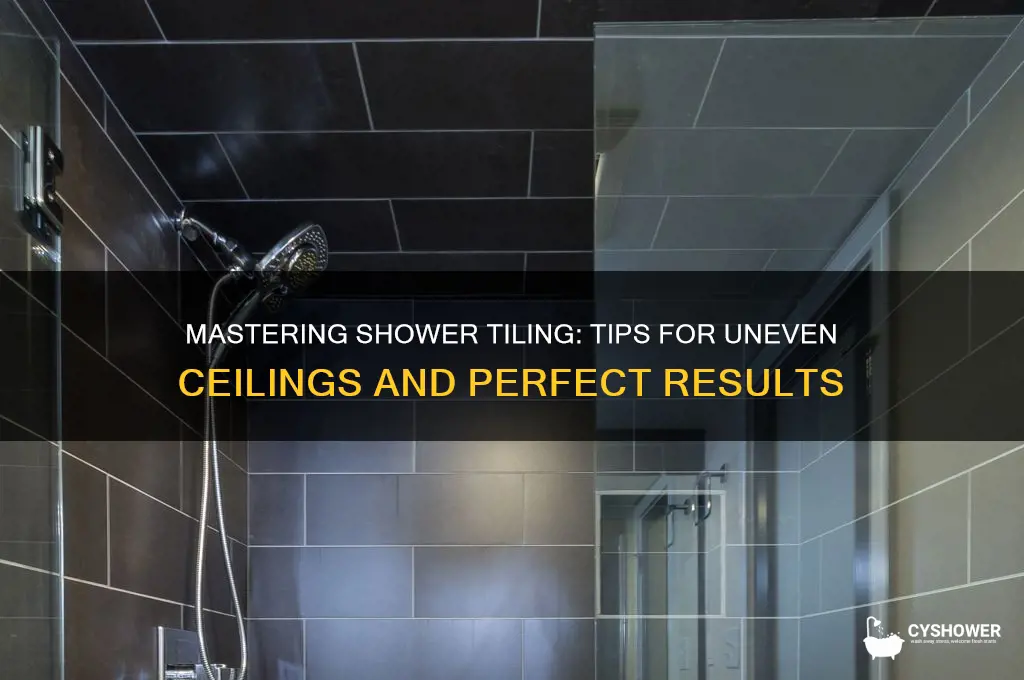 how to tile a shower with uneven ceiling