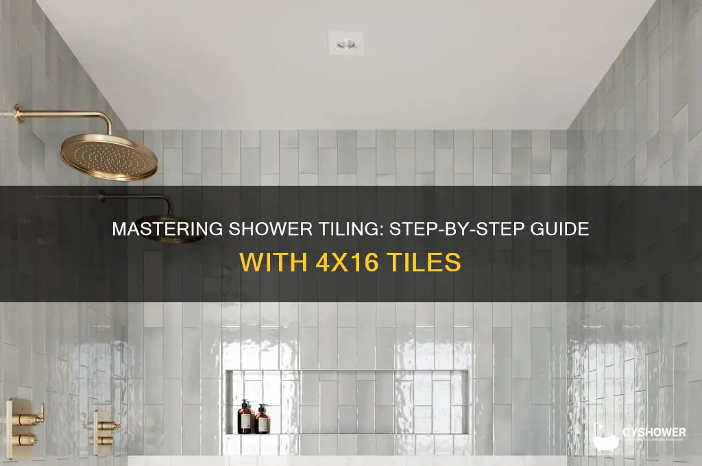 how to tile shower using 4x16 tile