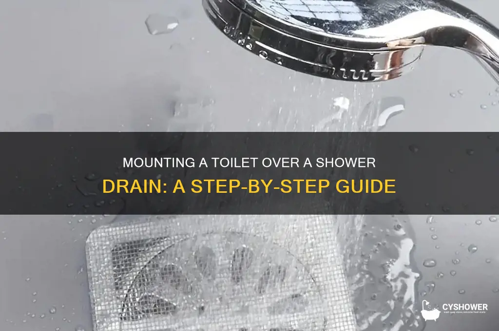 how to to mount a toilet on a shower drain
