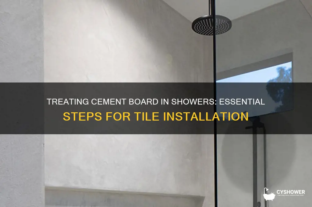 how to treat cement board in shower for tile