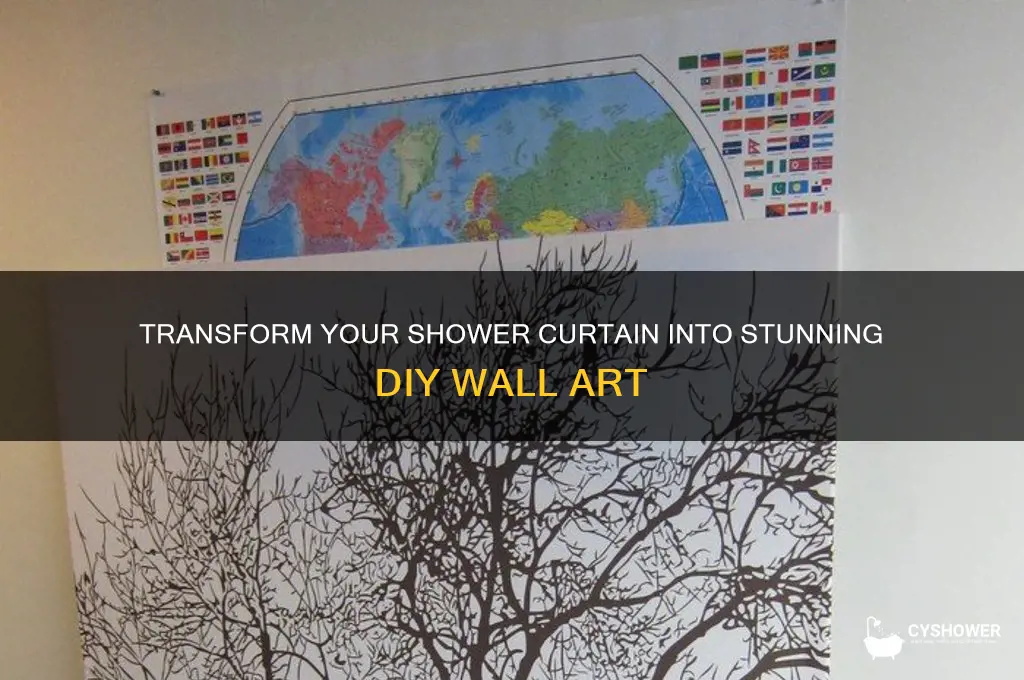 how to turn a shower curtain into wall art