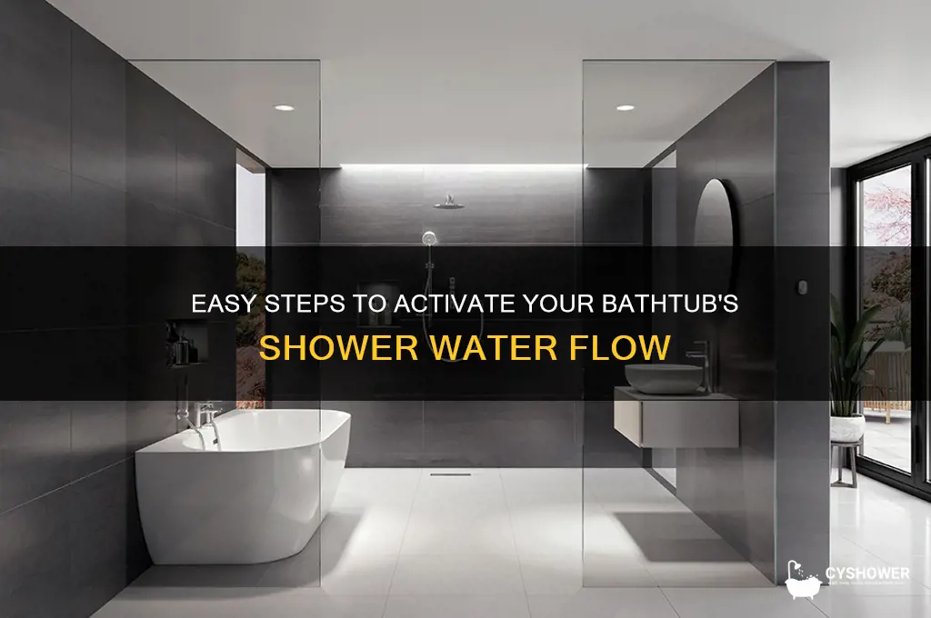 how to turn the shower water on from a bathtub