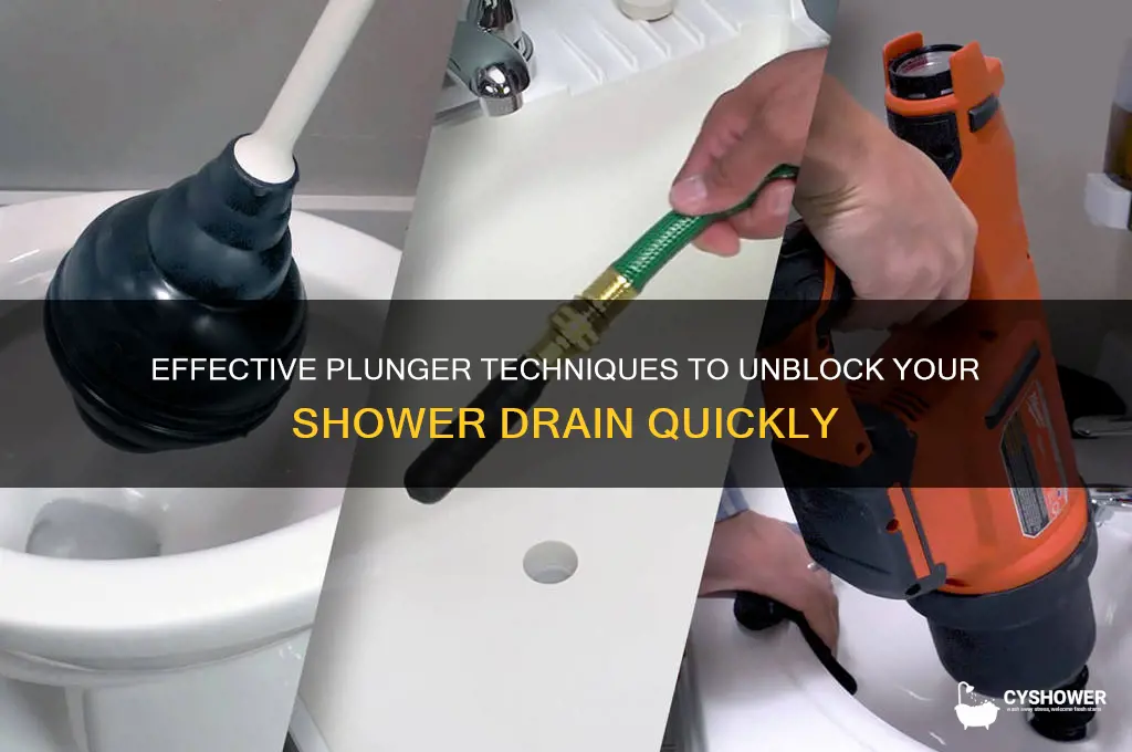 how to unblock a shower drain with a plunger