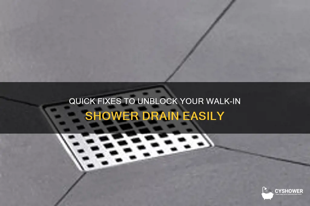 how to unblock a walk in shower drain