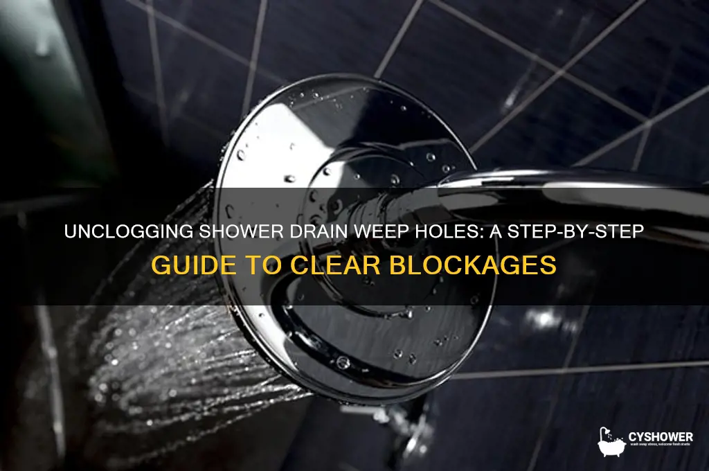 how to unblock weep holes in a shower drain