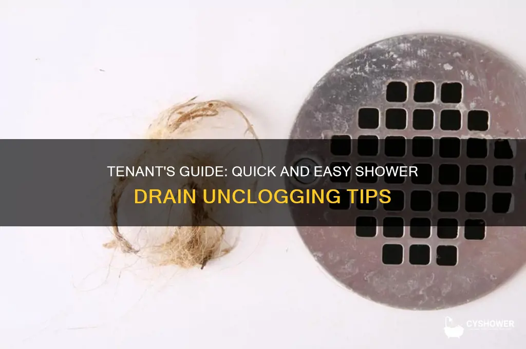 how to unclog a shower drain as a tenant