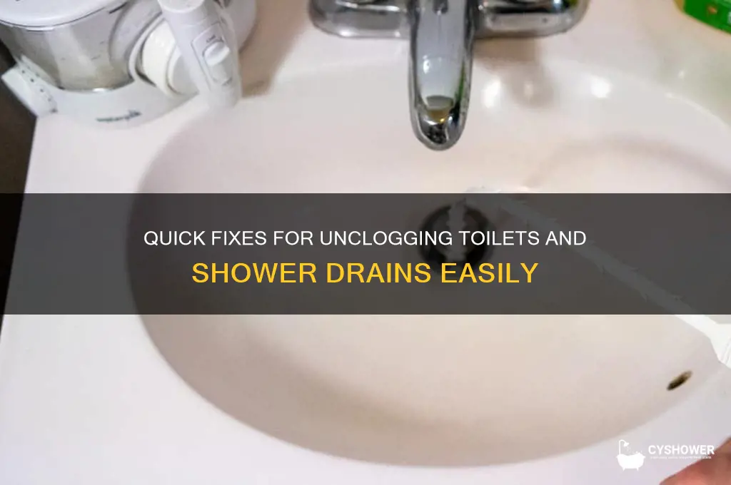 how to unclog a toilet and shower drain