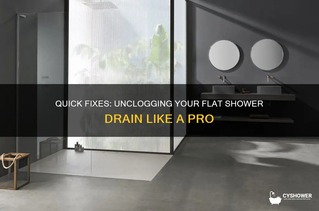 how to unclog flat shower drain