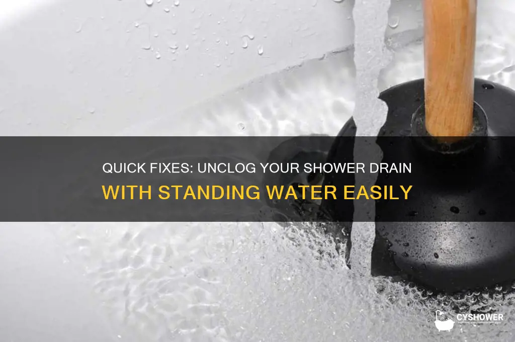 how to unclog shower drain with standing water