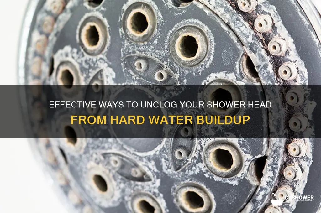 how to unclog shower head hard water