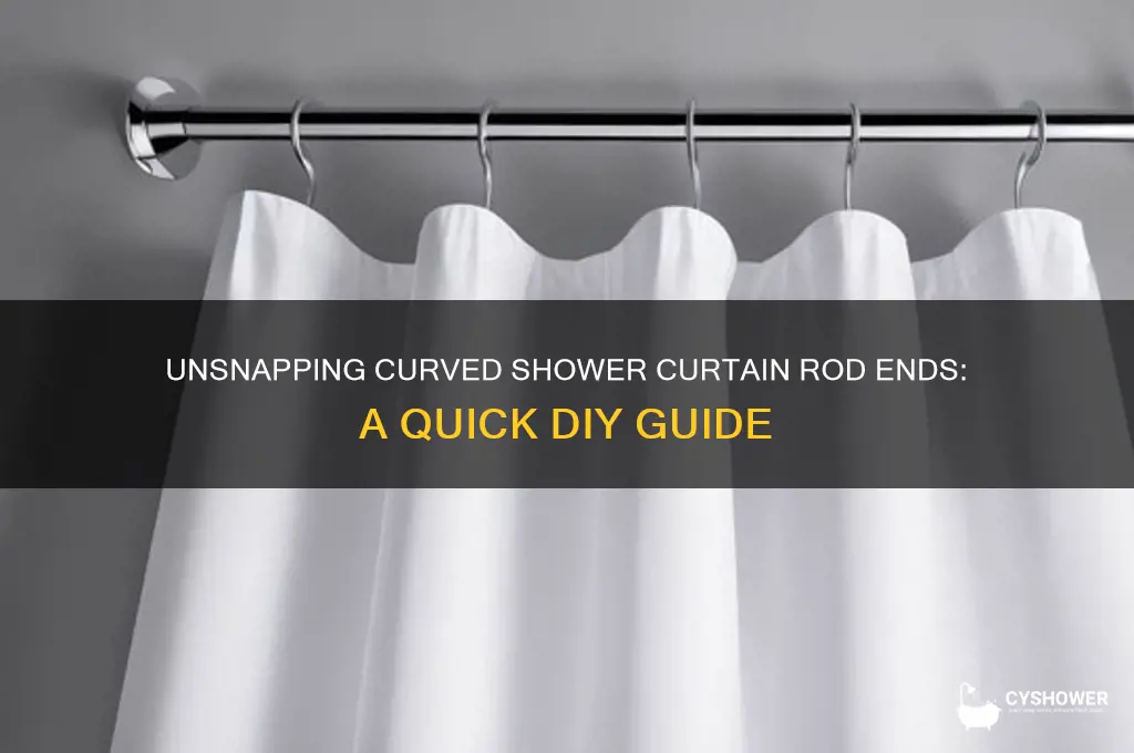 how to unsnap curved shower curtain rod ends
