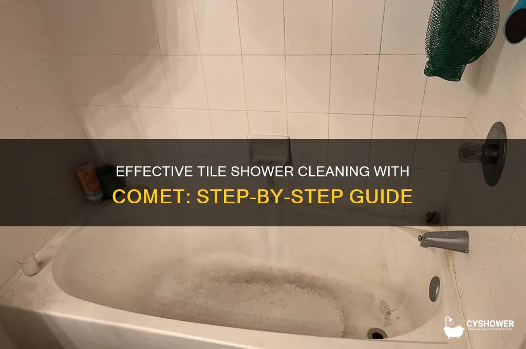 how to use comet to clean a tile shower