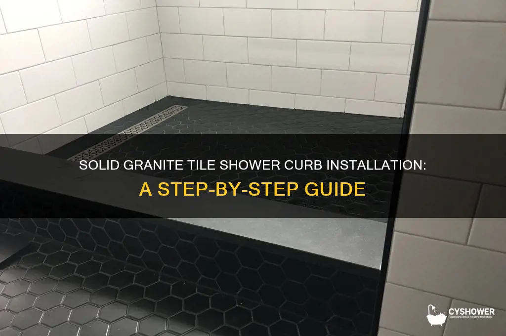 how to use solid granite tile for shower curb