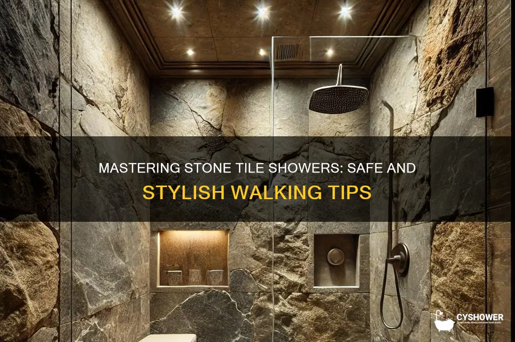 how to walk in shower with stone tile