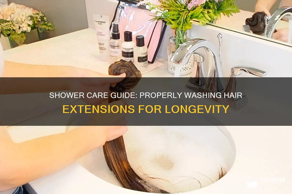how to wash hair extensions in shower